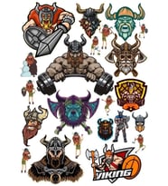 Savaşçı Viking Sticker Set 15 Parça Telefon, Tablet, Defter, Laptop Sticker
