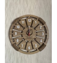 Kişiye Özel Halatlı Dekoratif Ahşap Duvar Saati 40 cm