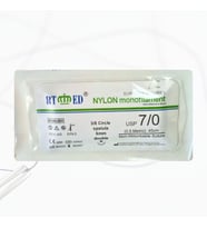 MikroTurCU Tekli Dikiş İğne İplik 7/0 Ters Keskin 3/8 Spatula 6mm 45cm 0.5metric Çift İğne Mikrocerrahi Eğitim Materyali