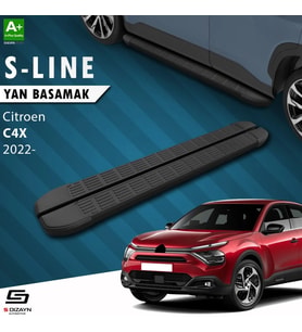 S-Dizayn Citroen C4 X S-Line Siyah Yan Basamak 183 Cm 2022 Üzeri A+ Kalite