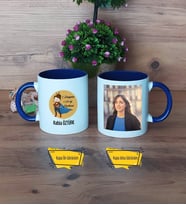Öğretmenler Günü Hediyesi Kupa Bardak Lacivert Fotoğraflı