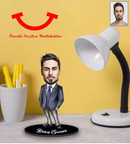 Kişiye Özel Öğretmen Karikatürlü 3mm Şeffaf Pleksi Akrilik Biblo Bay-7