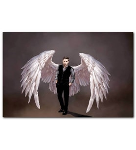 Cakatablo Lucifer ve Ak Kanatları Dijital Çizim MDF Tablo