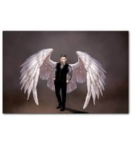Cakatablo Lucifer ve Ak Kanatları Dijital Çizim MDF Tablo