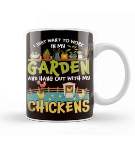 Garden Work Chickens Gardening Gardener Planting Lawn Plants Kupa Bardak Porselen