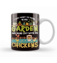 Garden Work Chickens Gardening Gardener Planting Lawn Plants Kupa Bardak Porselen