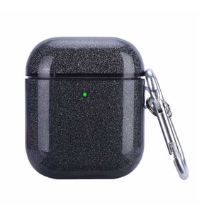 Apple Airpods 1. / 2. Nesil Kılıf Silikon Simli Parlak Shining Kılıf 17 (Siyah)