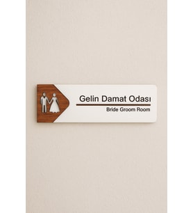 Lucena Gelin Damat Odası Ofis Oda Kapı İsimliği Yönlendirme Tabelası Levhası Kişiselleştirilebilir