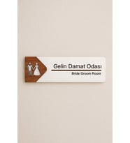 Lucena Gelin Damat Odası Ofis Oda Kapı İsimliği Yönlendirme Tabelası Levhası Kişiselleştirilebilir