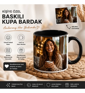Kişiye Özel Fotoğraflı Kupa Bardak Çift Taraflı Baskı