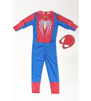 Spiderman Beyaz Baskılı Örümcek Adam Maskeli Kostüm