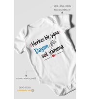 Herkes bir yana, dayım sol yanıma Kısa Kollu Bebek Body %100 Pamuk