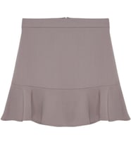 Moda Balık Düz Desen Günlük Mini Boy Etek Ucu Volanlı Mini Dokuma Etek