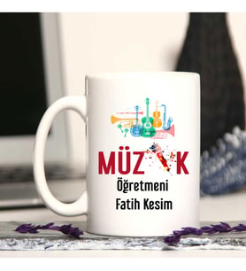 Müzik Öğretmenine Özel Öğretmenler Günü Hediyesi Kişiye Özel Kupa Bardak