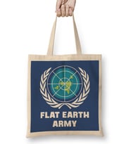 Flat Earth Army UN Logo Parody Bez Çanta Uzun Saplı