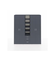 Hyperion Dolap 17 Raflı 3 Çekmeceli 4 Kapaklı 220x44x243 Antrasit-Antrasit/Antrasit