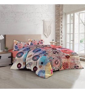MonoHome Colorful Energy  Luxury Çift Kişilik Pamuk Saten Nevresim Takımı (Çok Renkli)