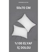 2 Adet Elyaf Kırlent İç Yastık 1. Kalite Ultra Dolgun ve Yumuşak (Beyaz)