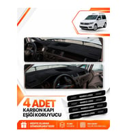 VOLKSWAGEN CADDY (2015-2019) Uyumlu Ön Torpido Koruma Kılıfı Halısı - Siyah