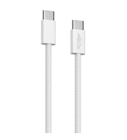 SChitec 60W Type-C to Type-C Örgülü Data ve Hızlı Şarj Kablosu Telefon, Tablet, Laptop Uyumlu Beyaz SK001