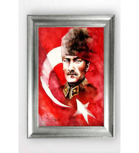 Gümüş Çerçeveli Atatürk Tablo cv1071