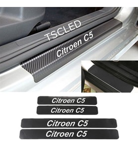 C5 Karbon Kapı Eşiği Kaplama Sticker Yapıştırma (4 Adet) zz21