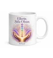 Reiki Şifacısına Hediye Pozitif Enerji Şifa Dağıtan Eller Baskılı Porselen Kupa Bardak