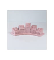 Pink Süet Yüzük Standı, 5'li, 21x6cm, Şık ve fonksiyonel tasarım