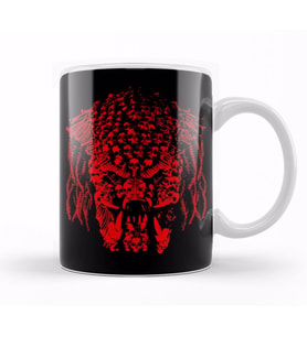 Predator Head Made of Skulls Kupa Bardak Porselen
