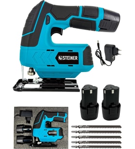 Steiner Alman 12 V 3.0 Ah Li-Ion Çift Akülü Şarjlı Dekupaj Testere Mavi