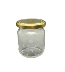 210ml şeffaf cam konserve kavanozu gold kapaklı, 24 adet, cam kavanoz, konserve kavanozu, reçel kavanozu, bal kavanozu, saklama kavanozu