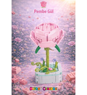 Mikro Blok Pembe Gül Çiçek Lego - Lego Setleri Mini Lego - Çiçek Lego - Blossom Çiçek Lego
