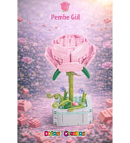 Mikro Blok Pembe Gül Çiçek Lego - Lego Setleri Mini Lego - Çiçek Lego - Blossom Çiçek Lego