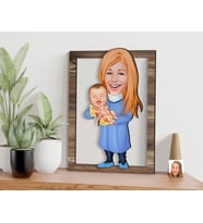 BK Gift Kişiye Özel Kadın Doğum Uzmanı Karikatürlü 3D Ahşap Tablo, Sevgiliye Hediye, Arkadaşa Hediye, Yıl Dönümü Hediyesi, Doğum Günü Hediyesi-1