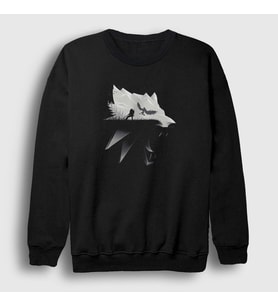 Presmono Unisex Siyah Wolf Dizi Witcher Sweatshirt 327971tt