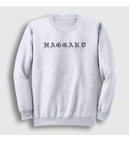 Presmono Unisex Siyah Logo Haggard Sweatshirt