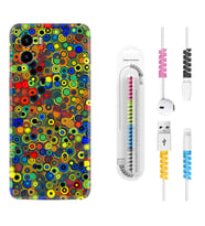 Vivo Y15S Y32 Y33S Y51 Y53S Kılıf Kablo Koruma Spiral Silikon Nazar Boncukları 1746