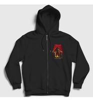 Presmono Unisex Siyah Louder Than Hell Manowar Fermuarlı Kapüşonlu Sweatshirt 64170tt