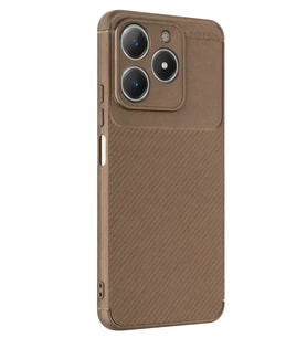 Mey İthalat® Realme C61 Kılıf Auto Focus Karbon Kapak - Kahverengi