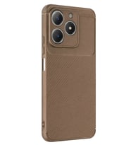 Mey İthalat® Realme C61 Kılıf Auto Focus Karbon Kapak - Kahverengi