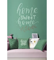 Moud's Çift Tarafı Baskılı Yeşil Sweet Home Serisi Desenli 4'lü Kombin Süet Kırlent Kılıfı - PLG204