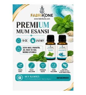 Premium Mum Esansı 5 cc 2'li Set - Nane, Okyanus - Soya Wax, Parafin, Jel Wax ve Bal Mumu Uyumlu BKFAB2NNOK5