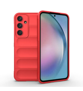 Samsung Galaxy A55 Uyumlu Kılıf Esnek TPU Oyuklu Arka Yüzey Tasarımlı Zore Etnik Silikon Kapak (Kırmızı)