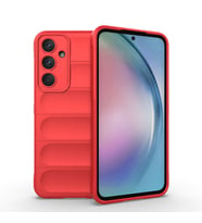 Samsung Galaxy A55 Uyumlu Kılıf Esnek TPU Oyuklu Arka Yüzey Tasarımlı Zore Etnik Silikon Kapak (Kırmızı)