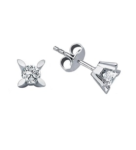 0.10 Karat H-I vs Pırlanta Tektaş Küpe W2PE3341