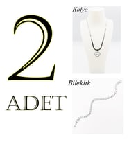 2'li Çelik Takı Seti (Kolye & Bileklik) (Gümüş)