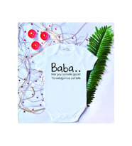 Unisex Bebek Baskılı Baba %100 Pamuklu Çıtçıtlı Body Zıbın