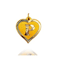 0.25 Gram 14 Ayar P Harfi Kalp Kolye Ucu