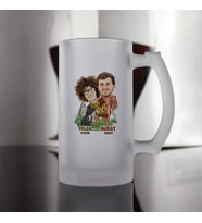 Kişiye Özel İlkel Aşıklar Karikatürlü Bira Bardağı