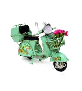 Dekoratif Metal  Çiçekli Sepetli Scooter  C1324